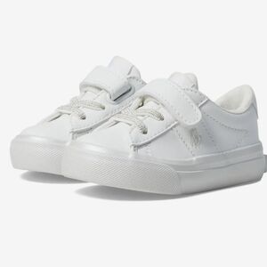 NIB Polo Ralph Lauren Sayer PS Sneakers Lace-Up Hook-And-Loop Closure Cream 9.5